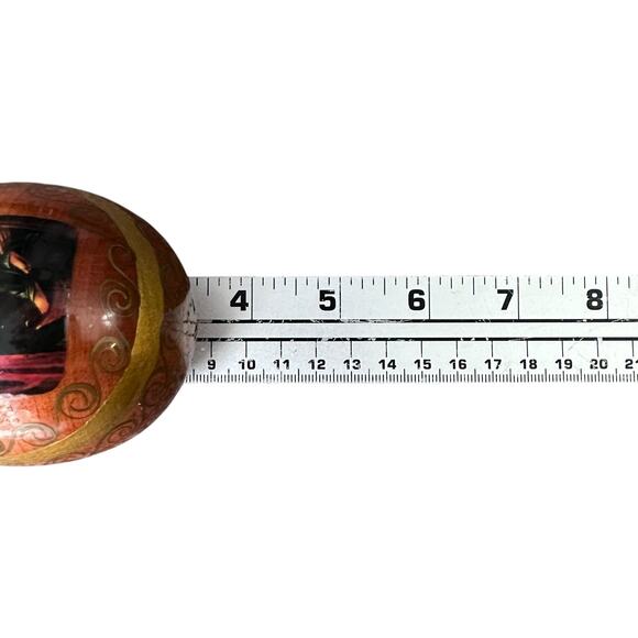 Vintage Wooden Russian Orthodox Egg with Child Religious Icon Hand Painted 3.5" - Picture 9 of 10